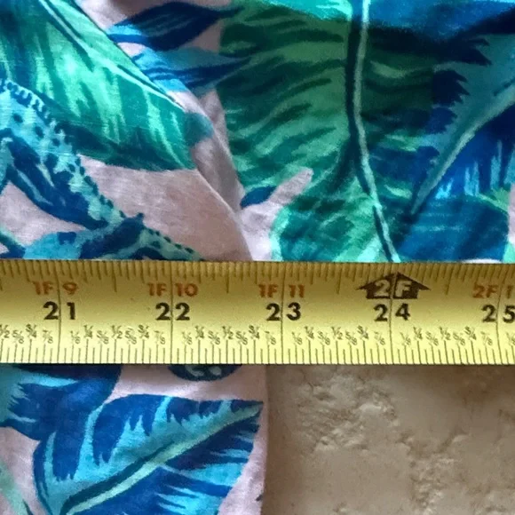 Printfresh Tropical Leaf Pajama Shirt - Blue and Green - Picture 3 of 5
